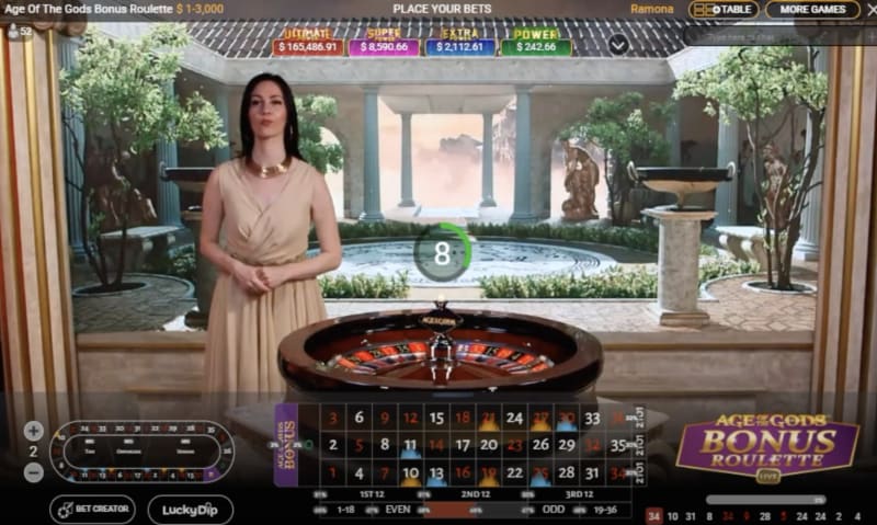 Age of The Gods Roulette Features and Bonus Rounds
