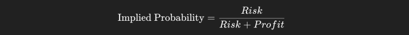 fórmula de conversión de probabilidad implícita
