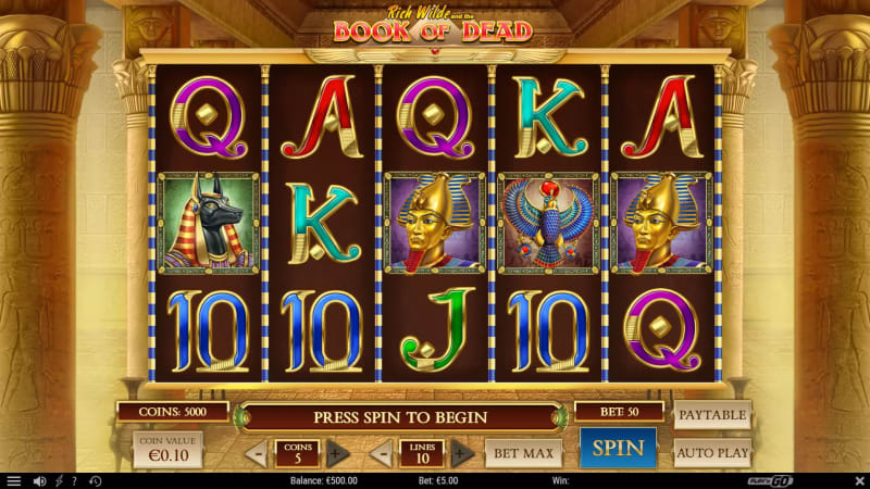 book of dead slot play n go