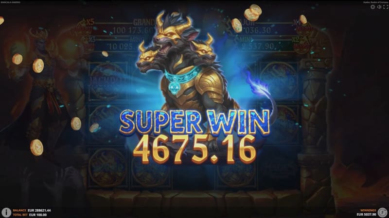 The biggest wins happen when jackpot symbols cluster during the bonus
