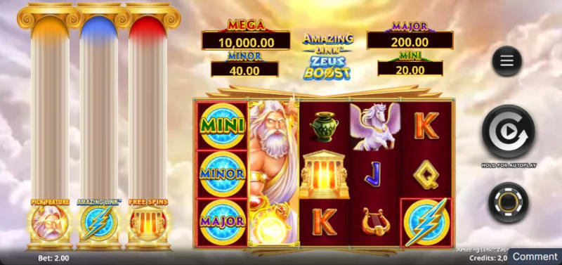 Amazing Link™ Zeus Boost is a Greek mythology slot from SpinPlay Games