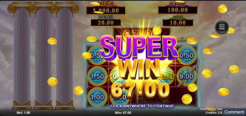 Amazing Link™ Zeus Boost Huge Wins by combining symbols