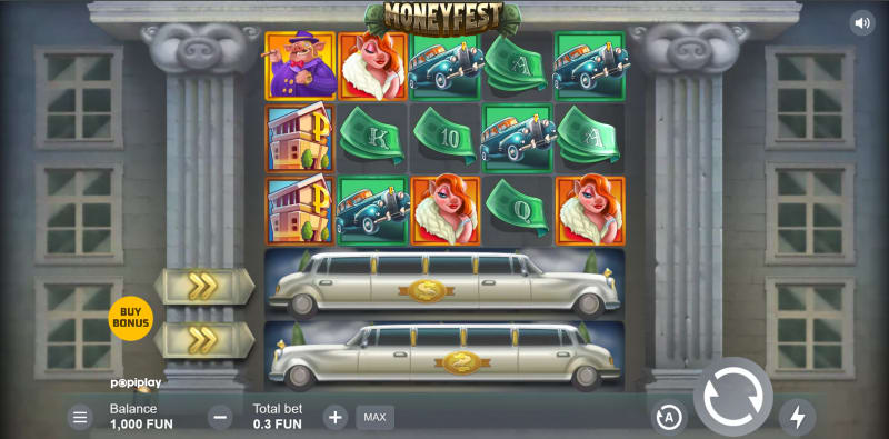 Moneyfest is a 5\-reel slot with a luxury\-money theme built around a pig character