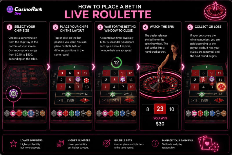 how to place bet in live roulette illustration