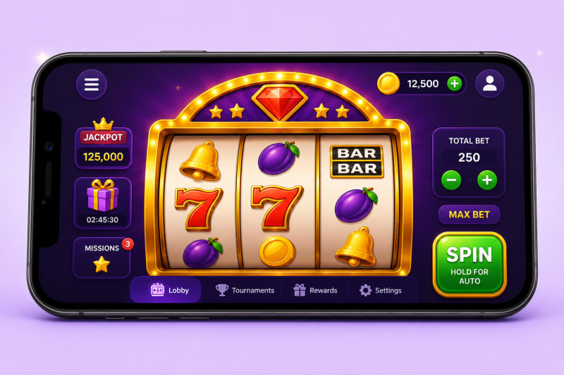 smartphone displaying online slot game
