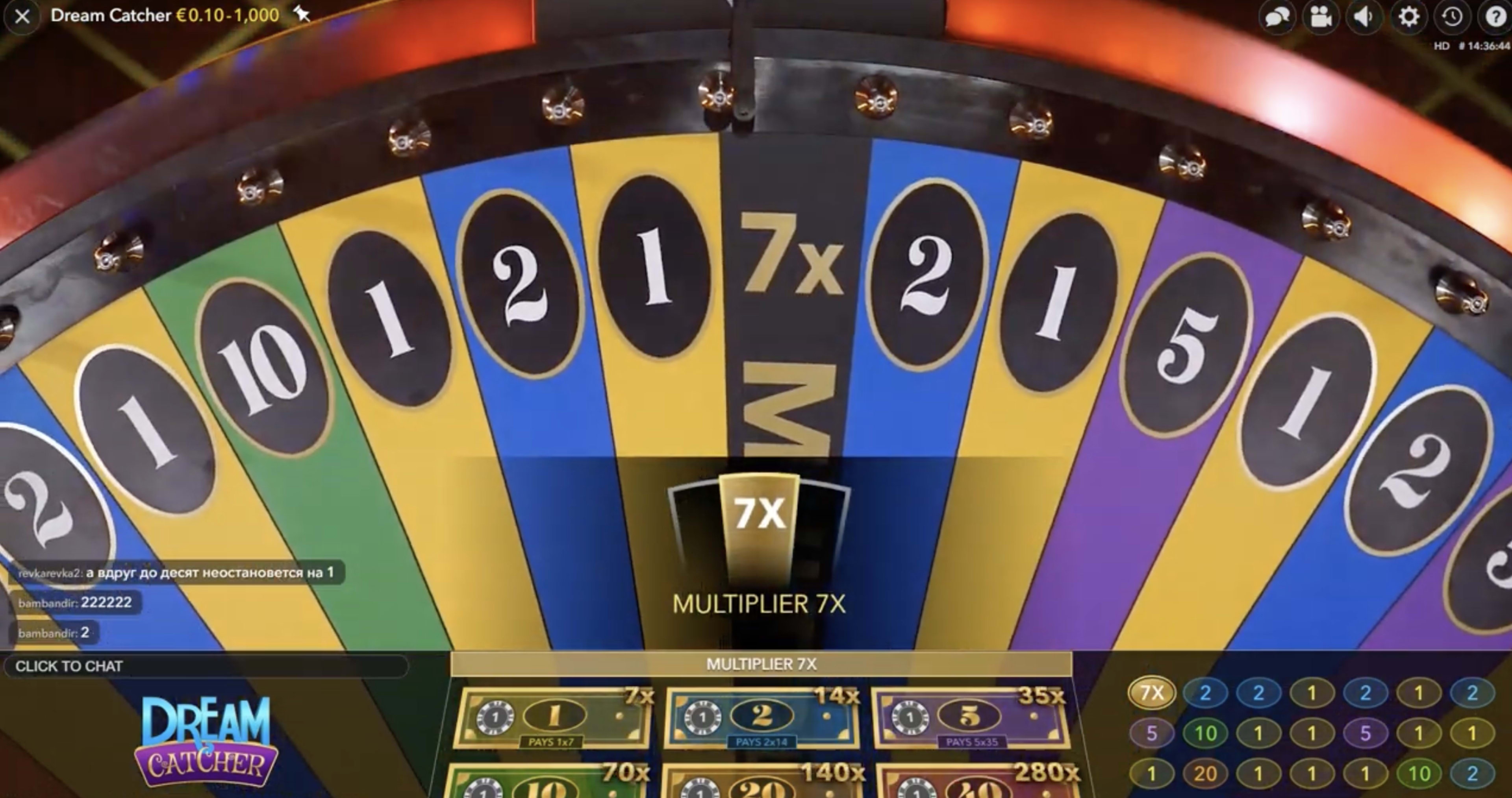 Probabilidades y pagos de Live Dream Catcher image