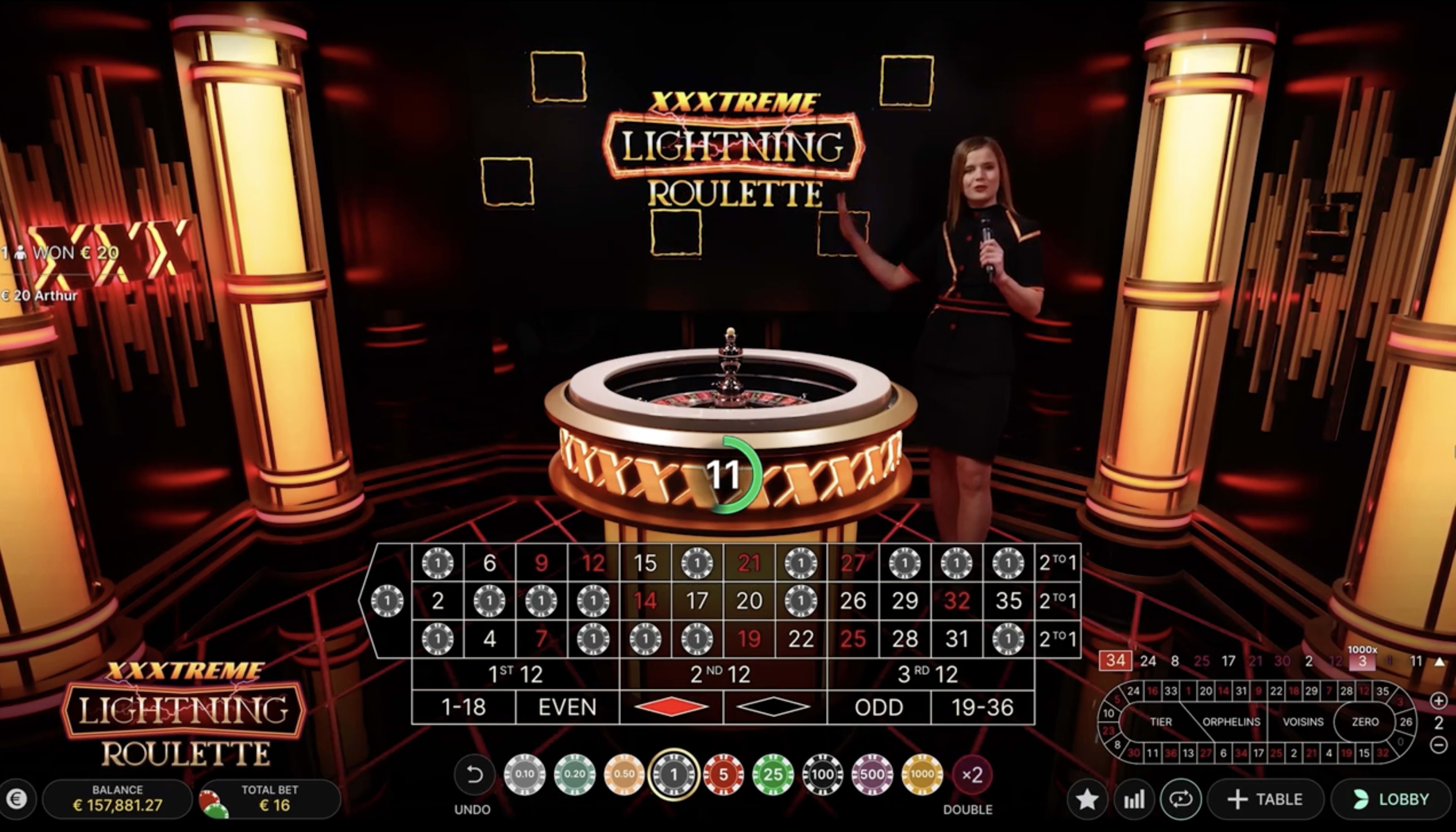 XXXtreme Lightning Roulette by Evolution