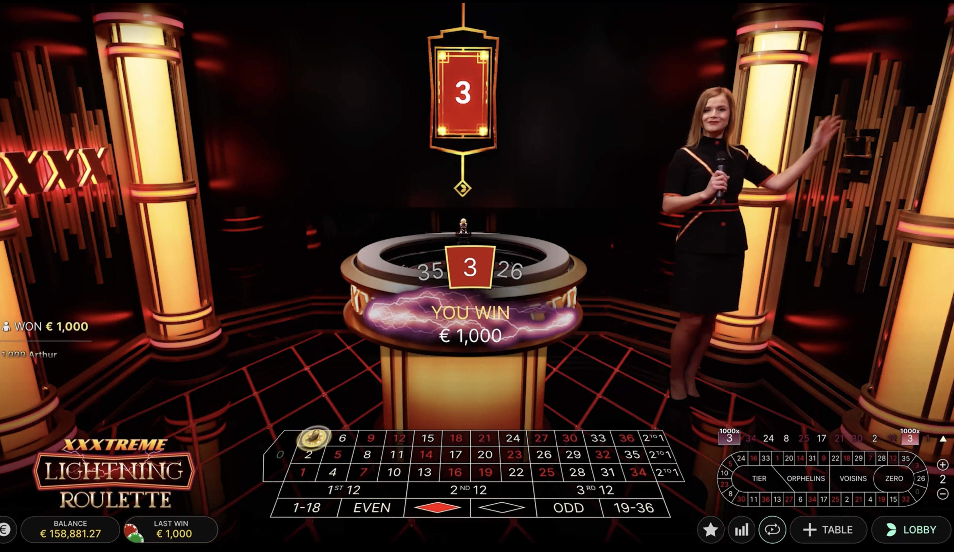 Big Wins at Evolution XXXtreme Lightning Roulette Live Casinos