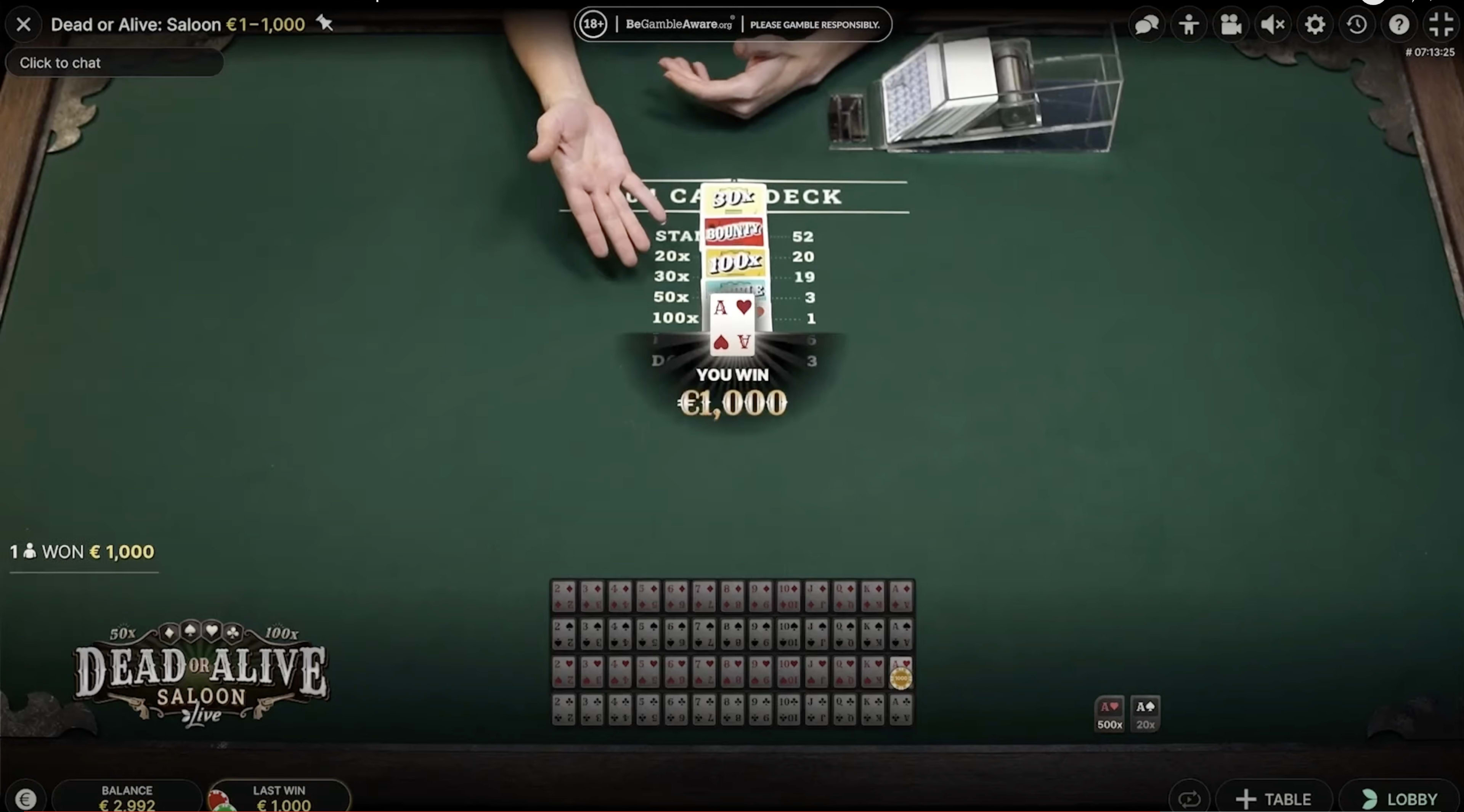 Big Wins at Evolution Live Dead or Alive Saloon Live Casinos