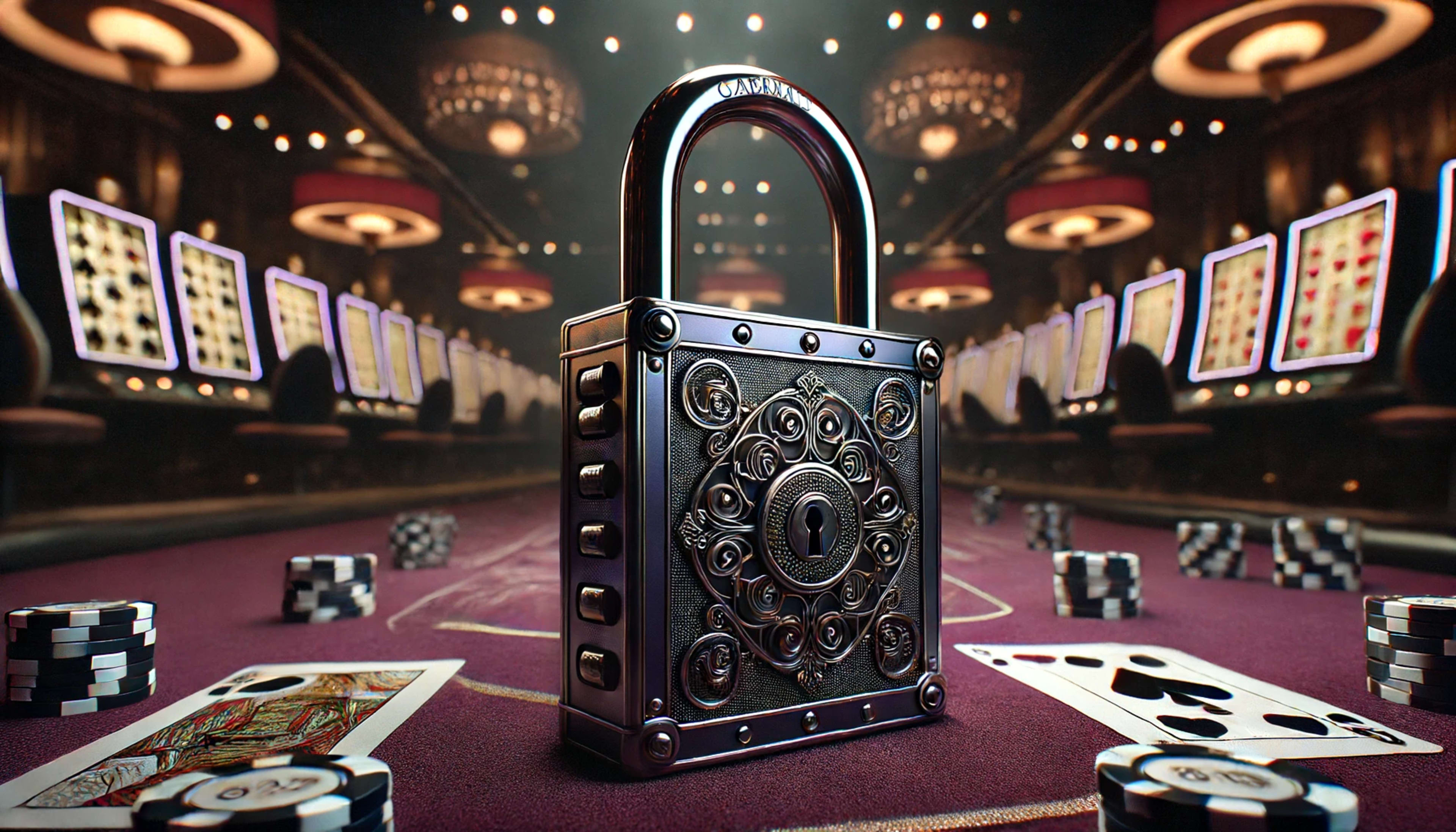 cerradura vintage de lujo en la sala del casino