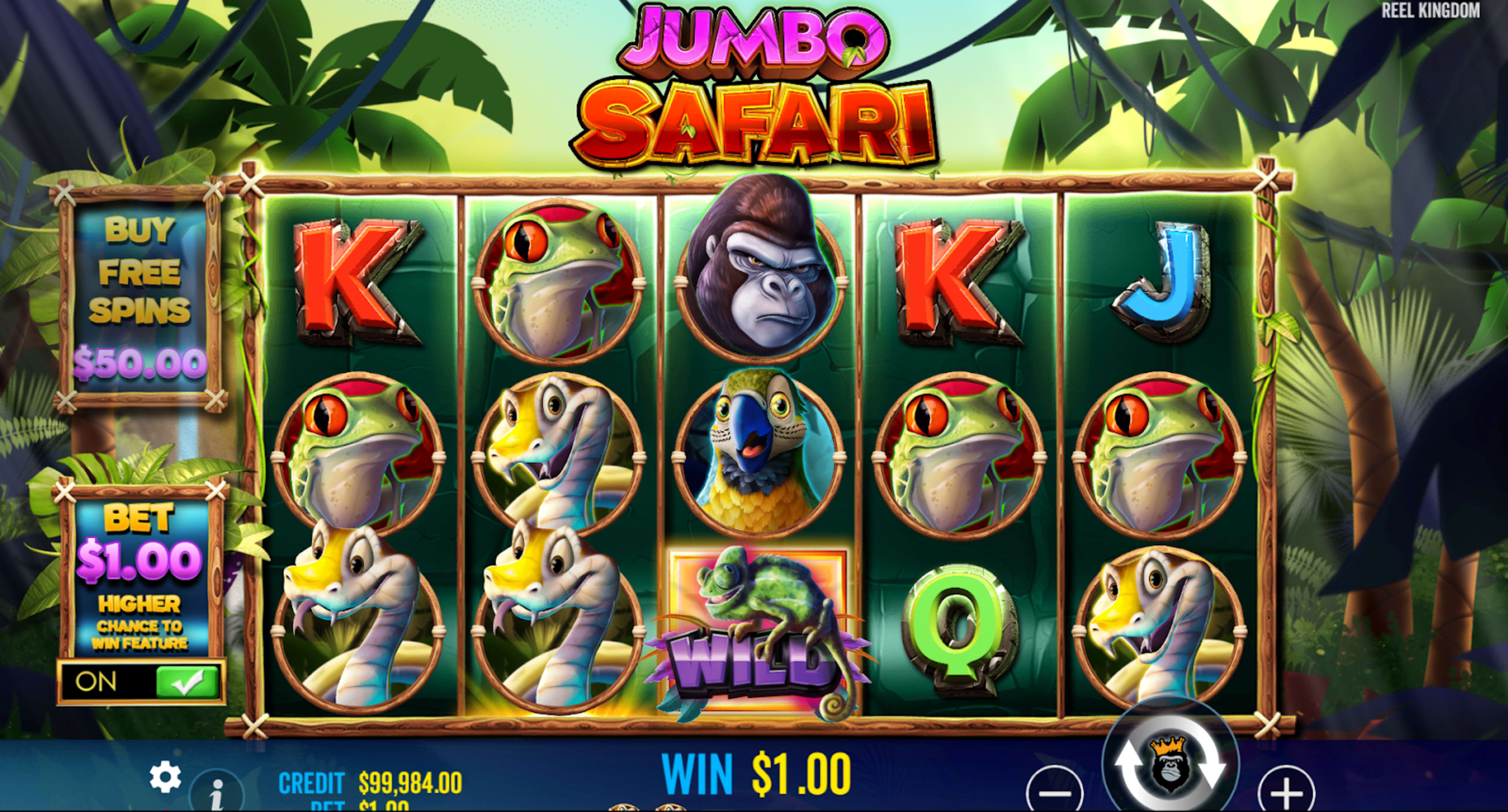 Jumbo Safari Winnings Screen