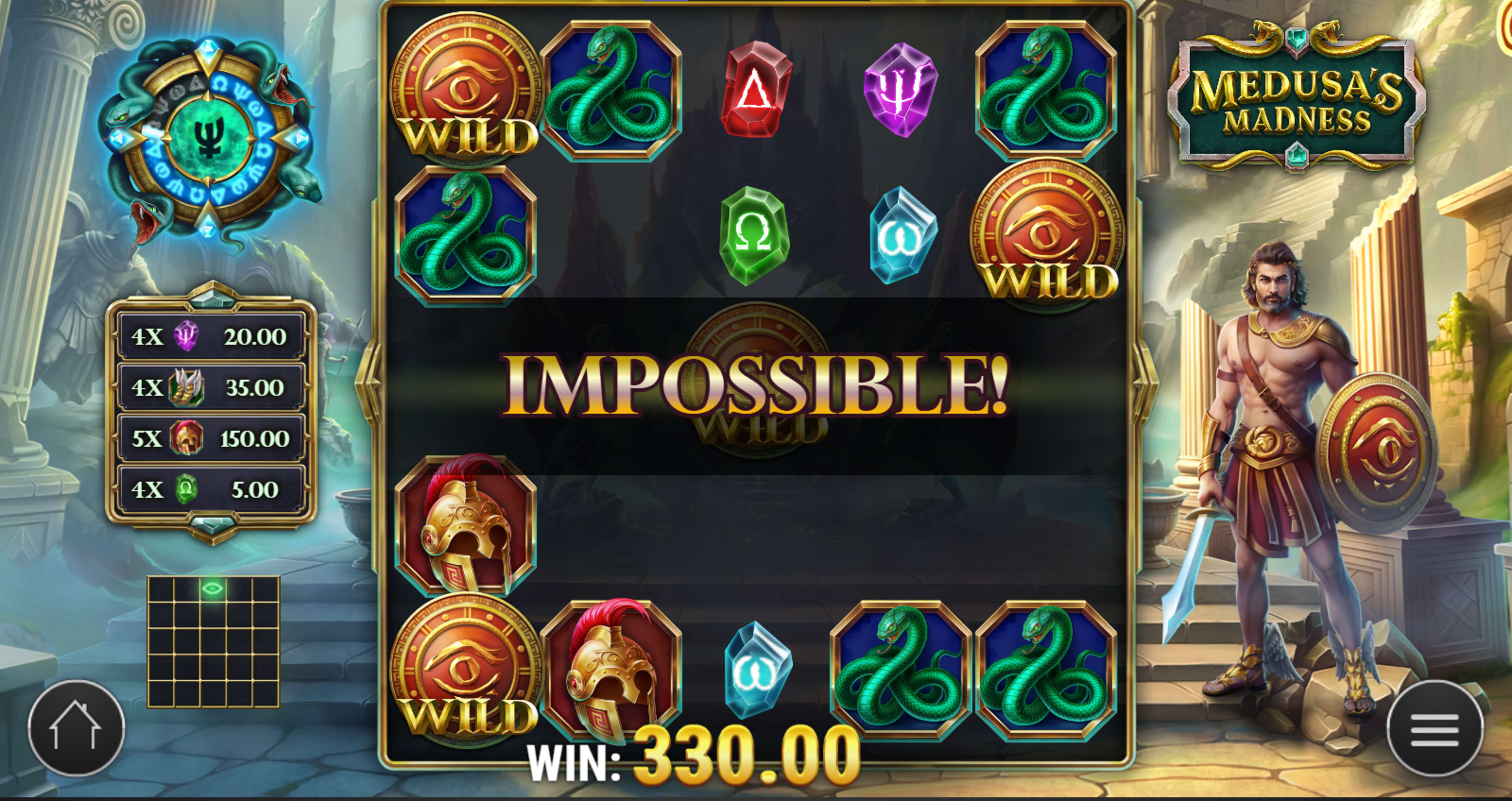 Medusa’s Madness Impossible Win Screen