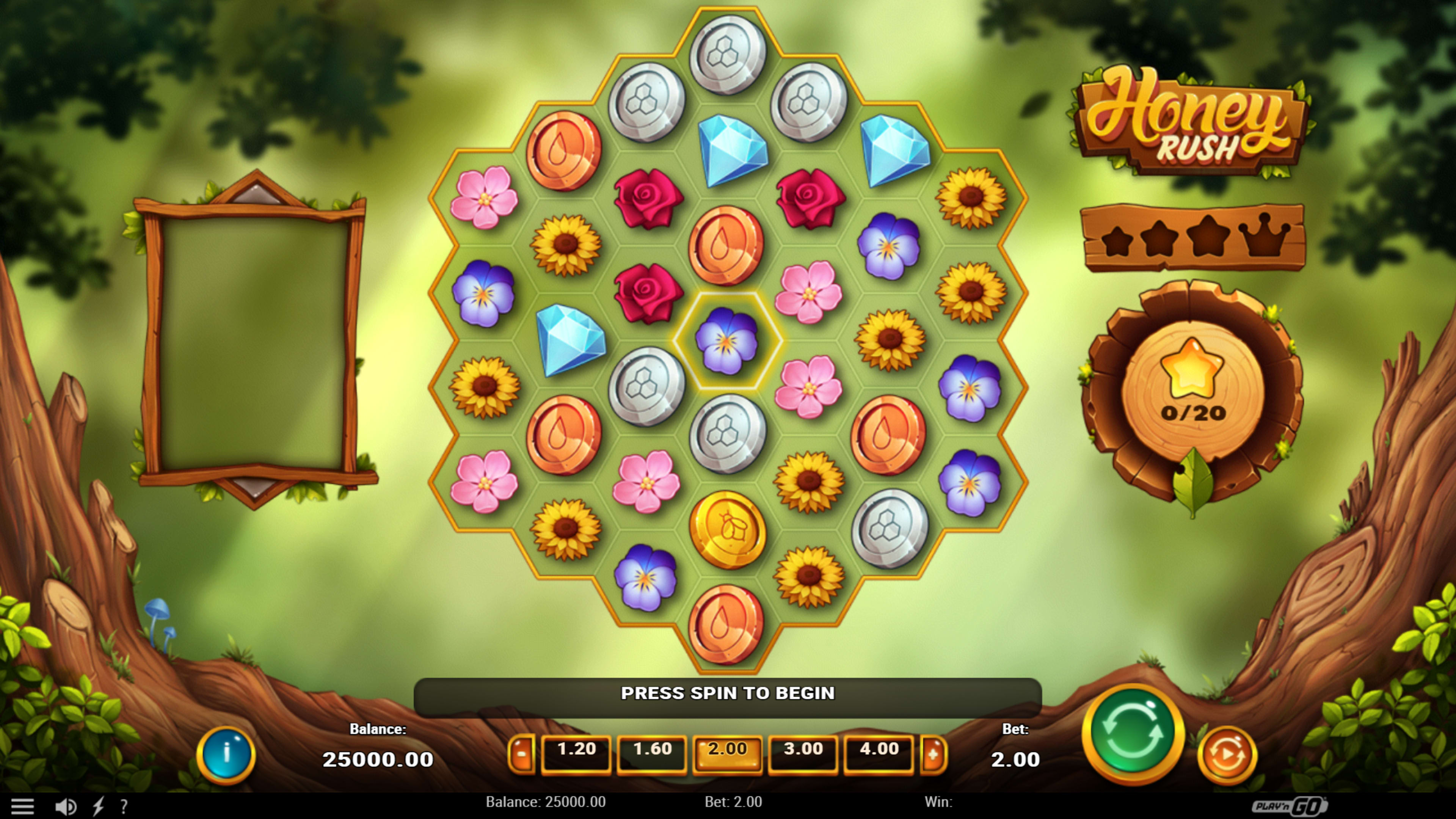 Honey Rush Graphics with hexagonal tiles resembling honeycomb cells