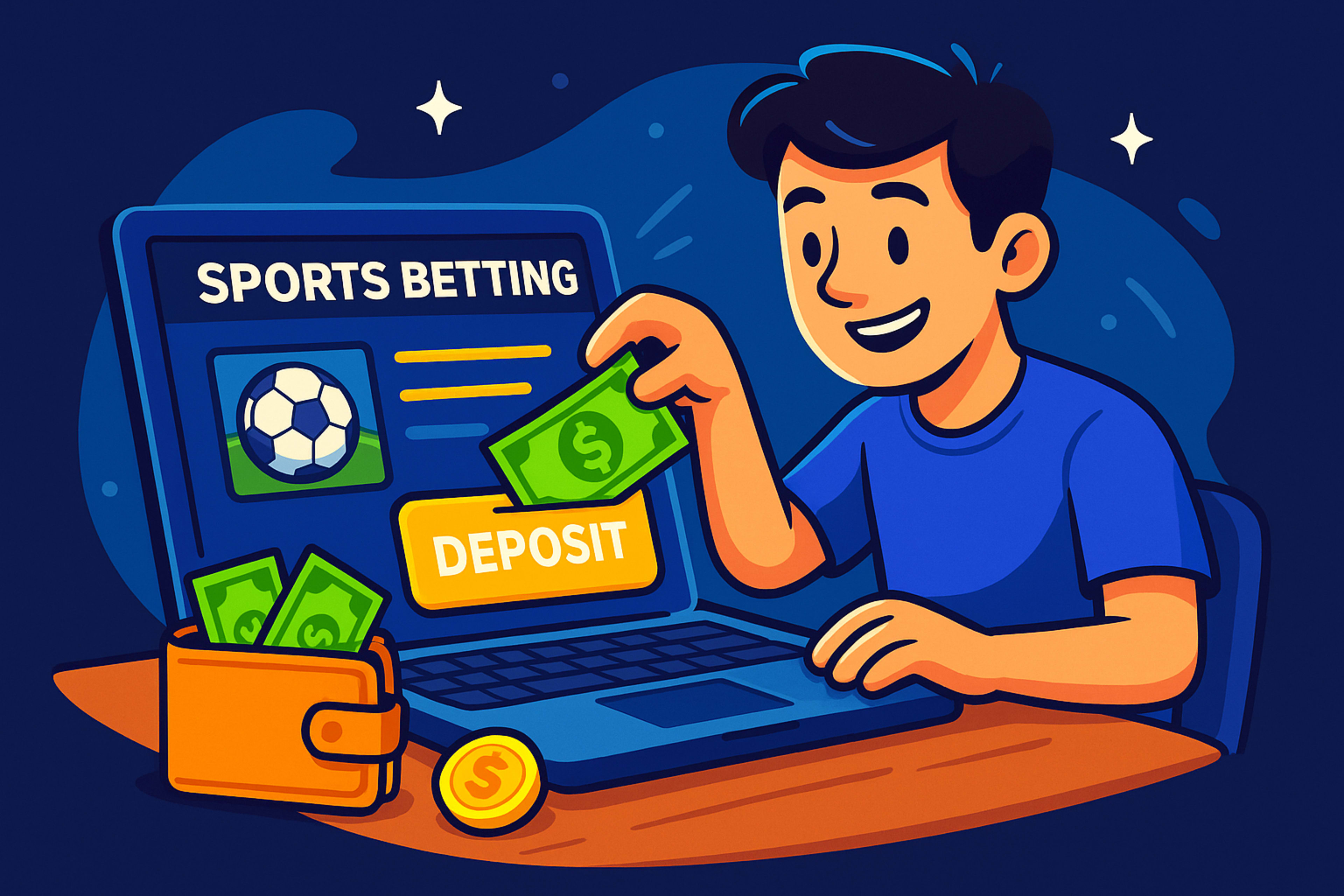 man making a deposit at a betting site
