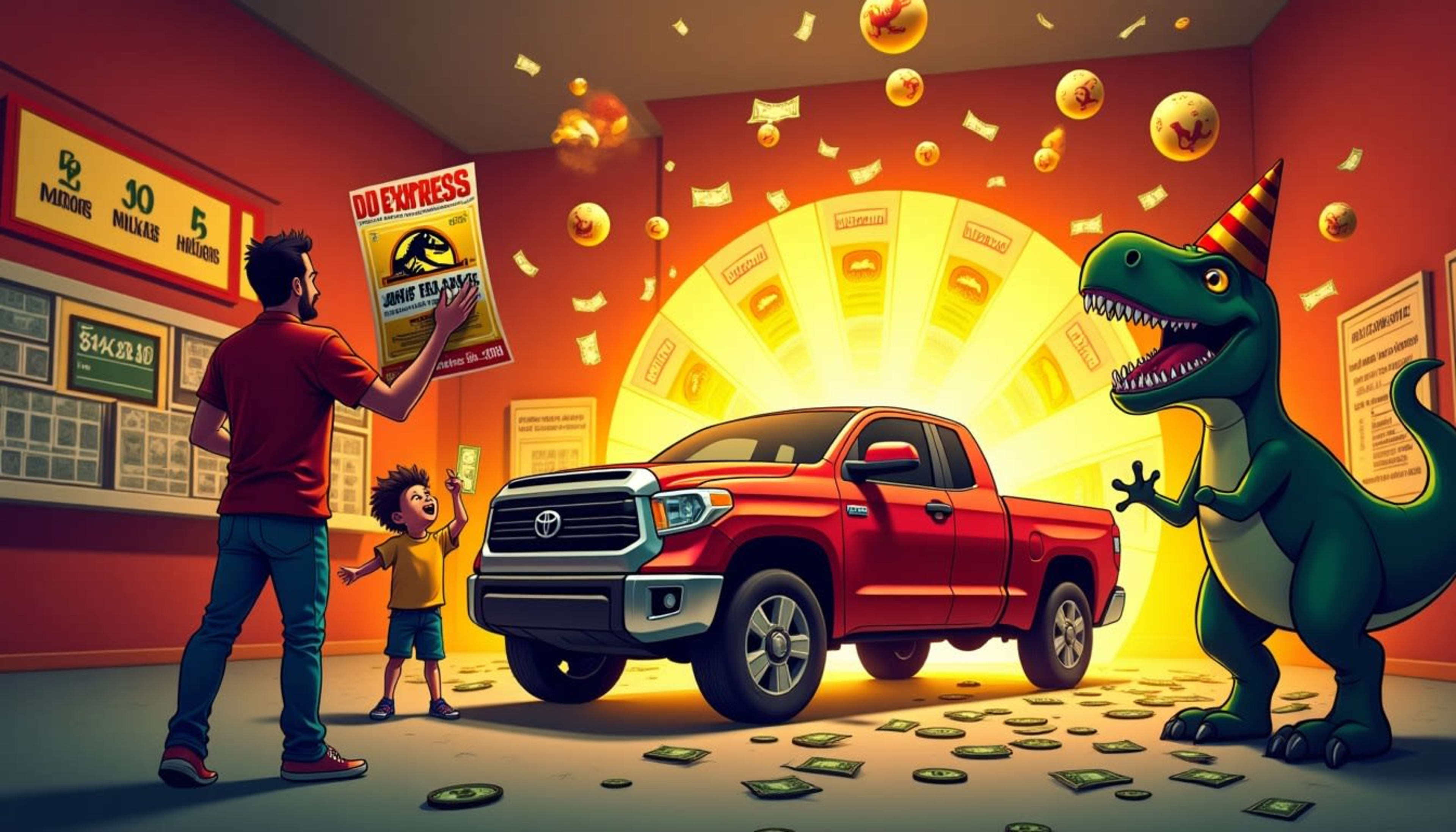 Dad's Dino-Inspired Lottery Win Sparks Joy and Caution image