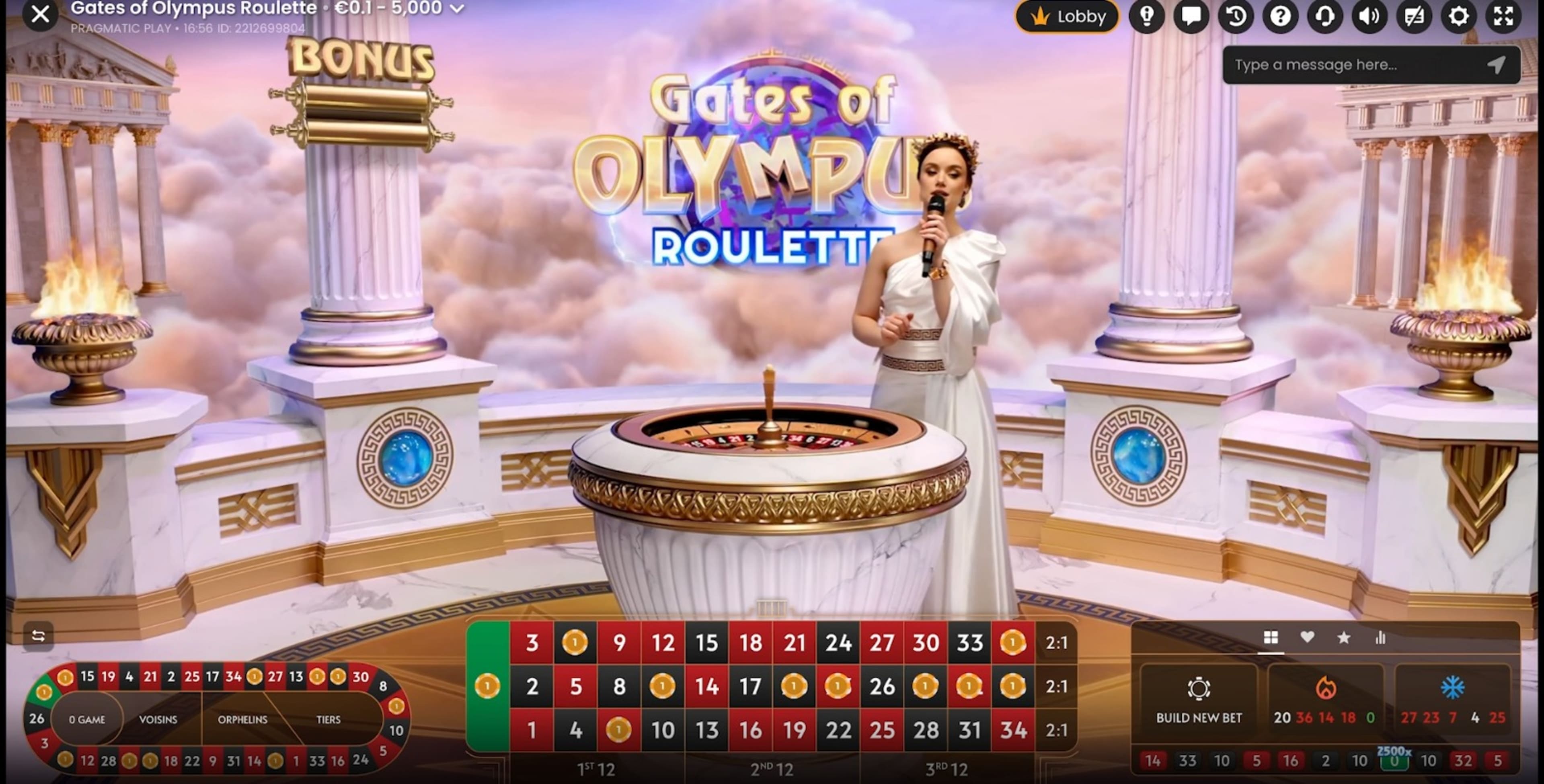 Gates of Olympus Rouletteby Pragmatic featured image