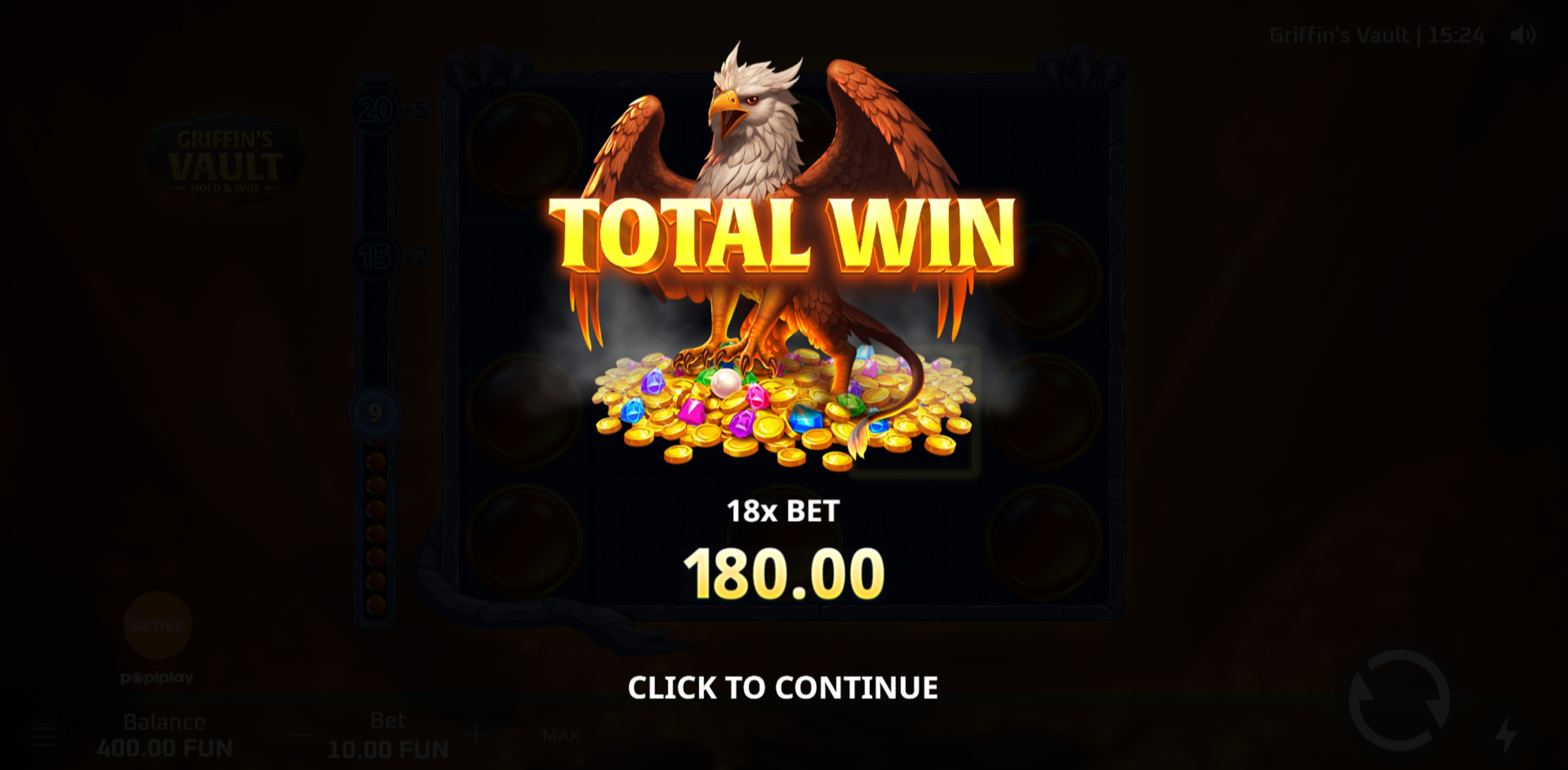 Big wins at Griffin's Vault up to 5000x