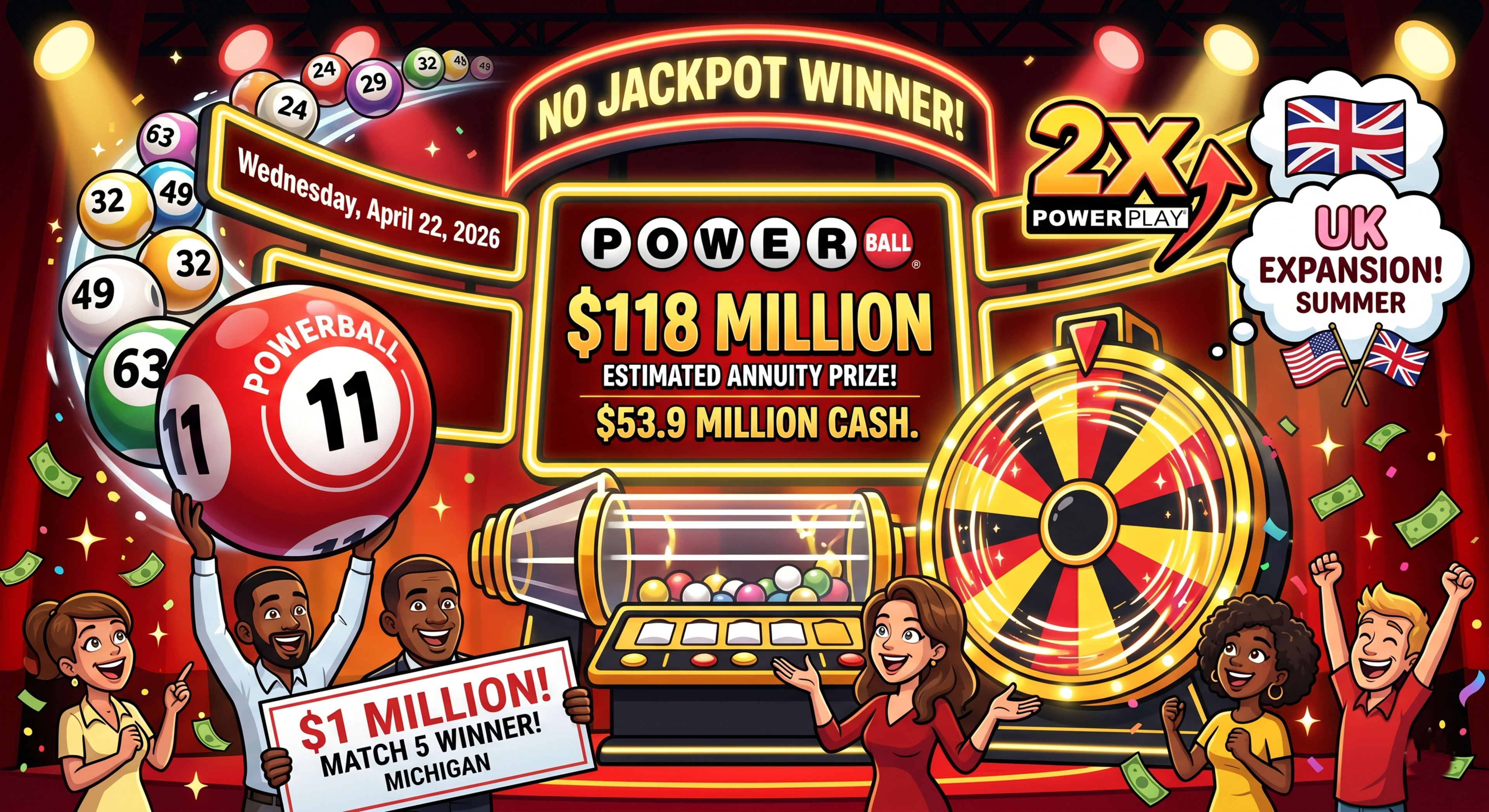 A Michigan player claimed a $1 million Match 5 prize in the drawing