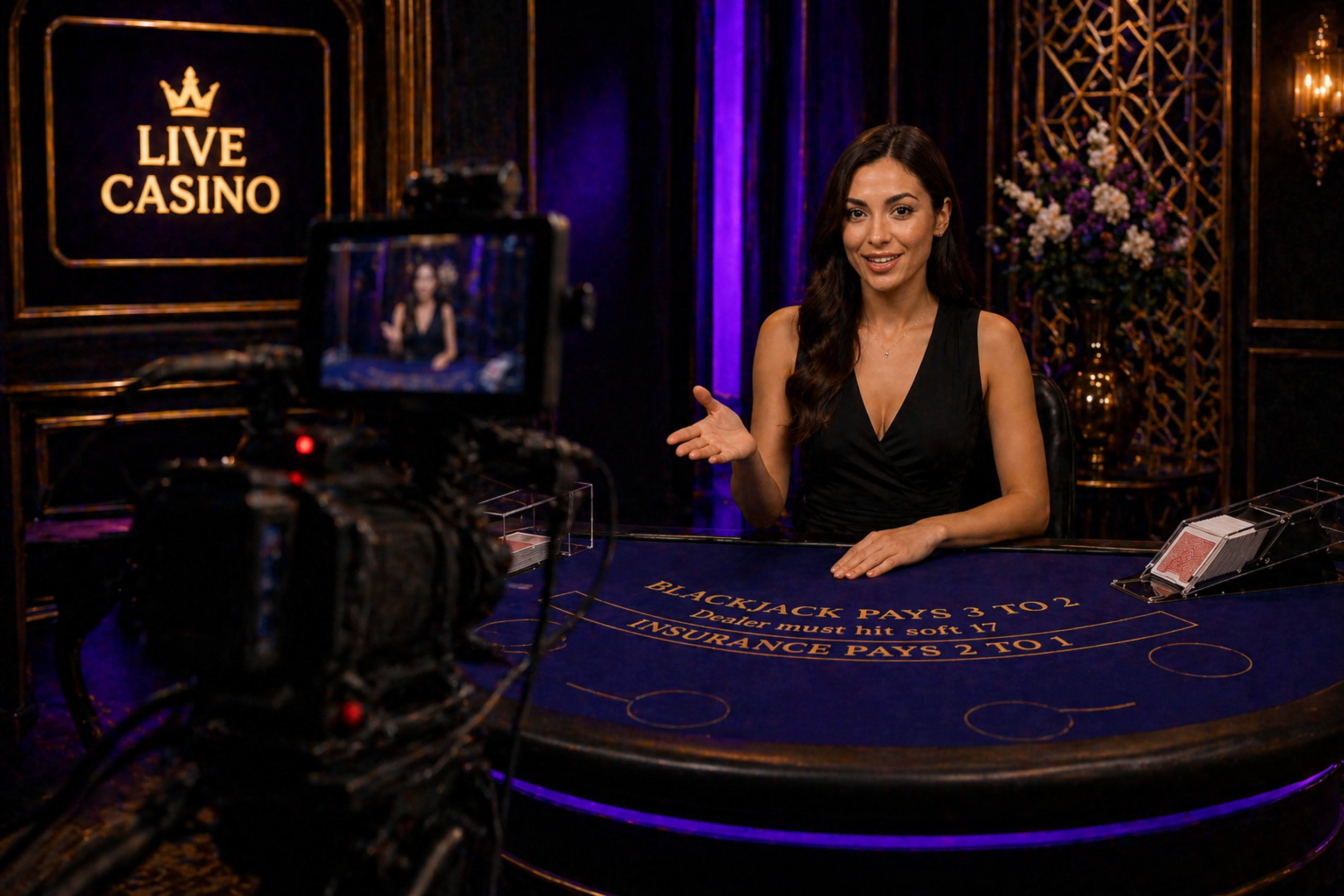casino dealer streamed from a live studio
