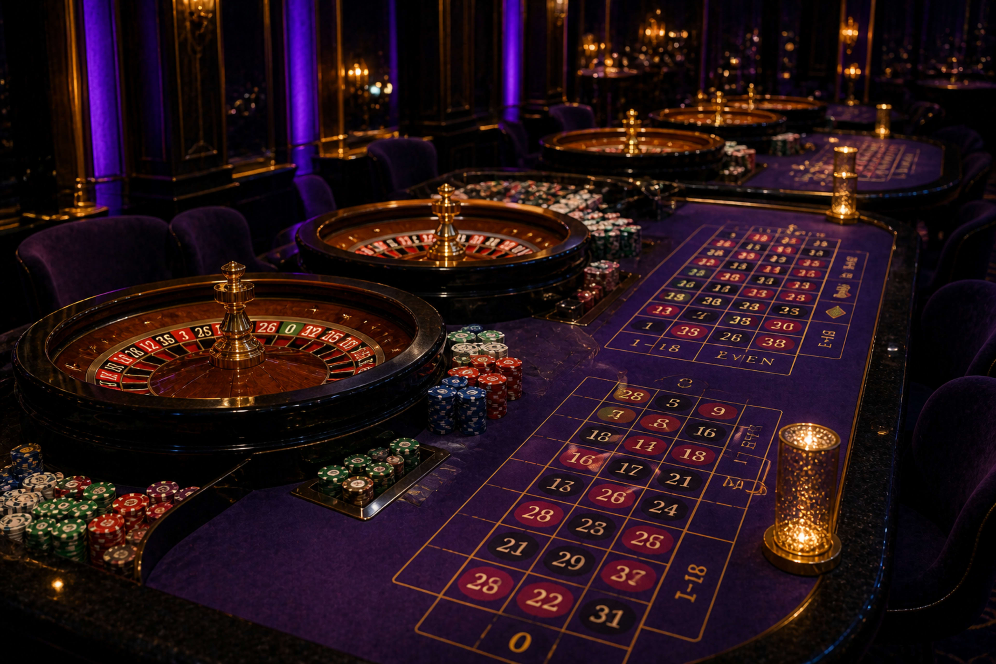 luxury casino interior with roulette