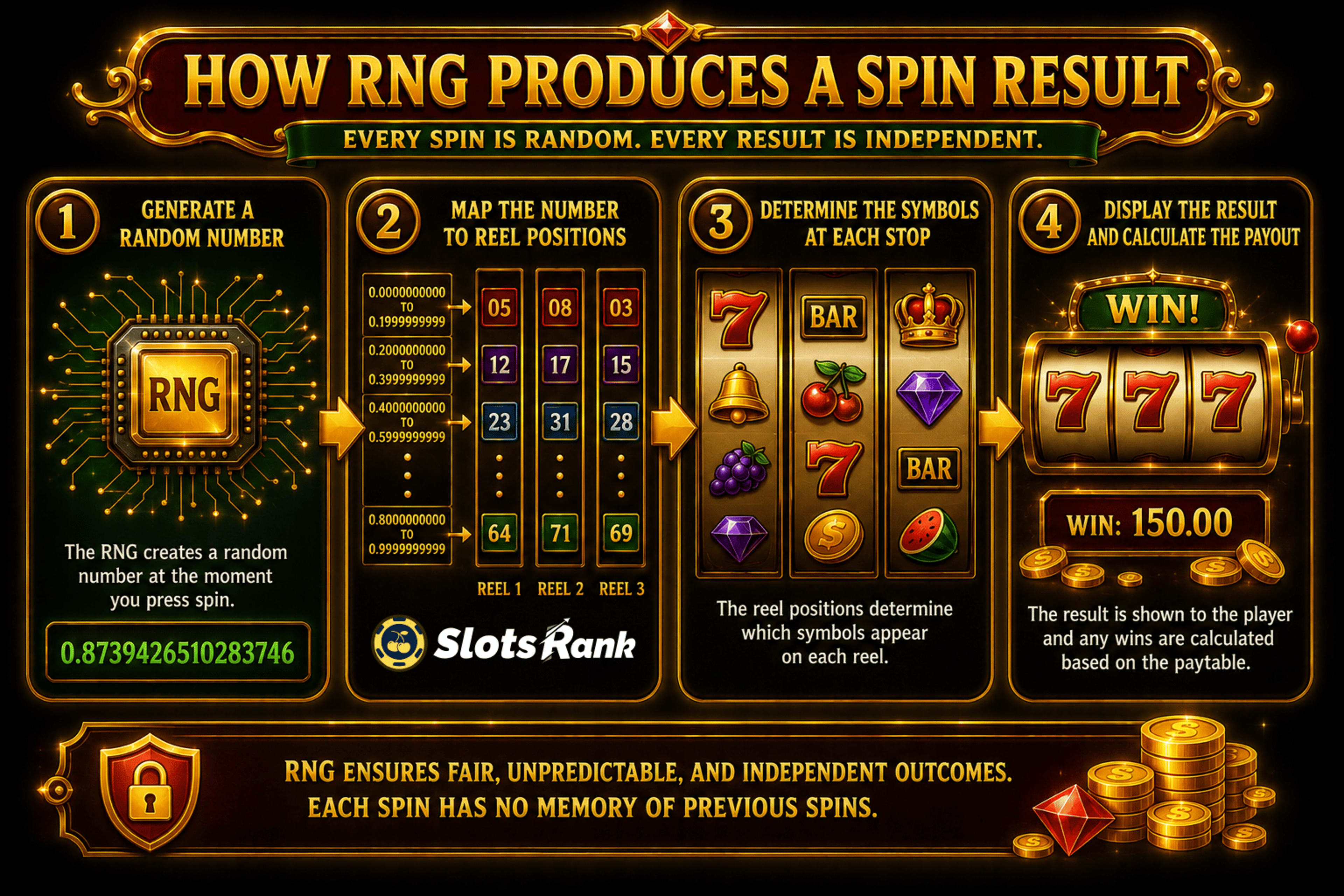 how rng produces a spin result in slots explainer