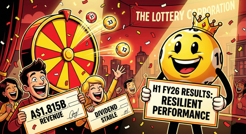 The Lottery Corporation Limited reports A$1.815B revenue and resilient profits in H1 FY26