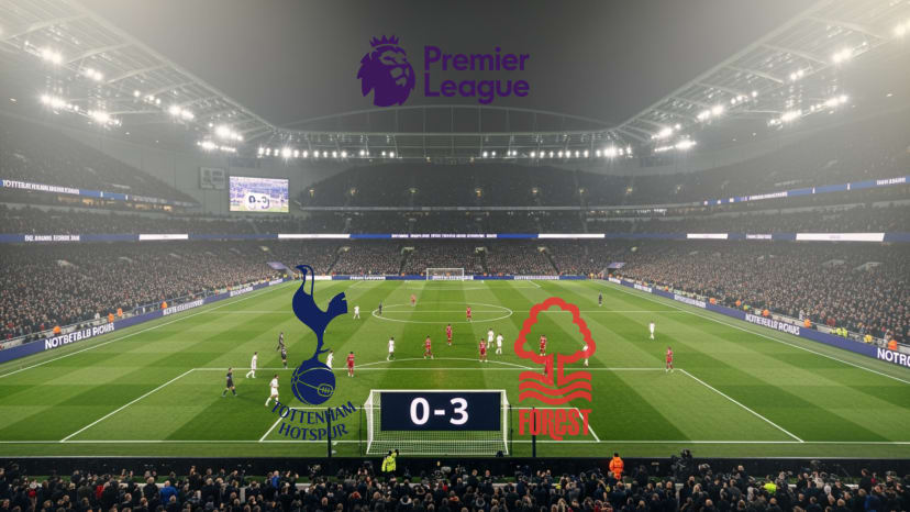 Tottenham crushed 0-3 by Forest in Premier League