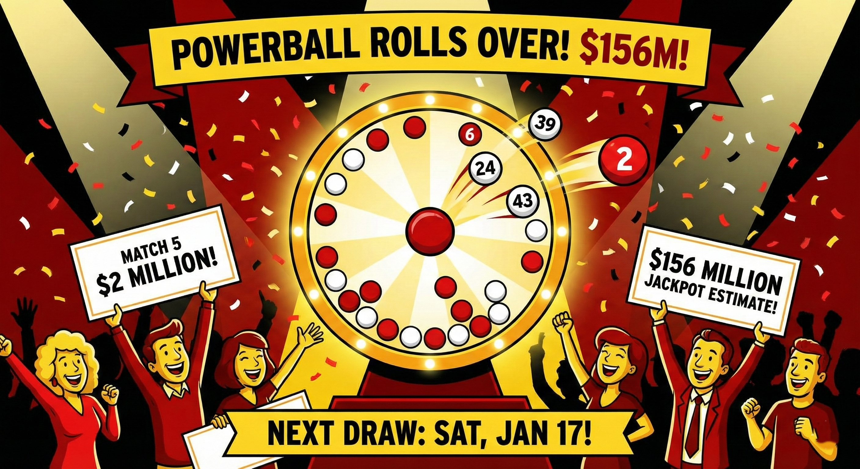 Powerball Jackpot Climbs to $156 Million After Rollover