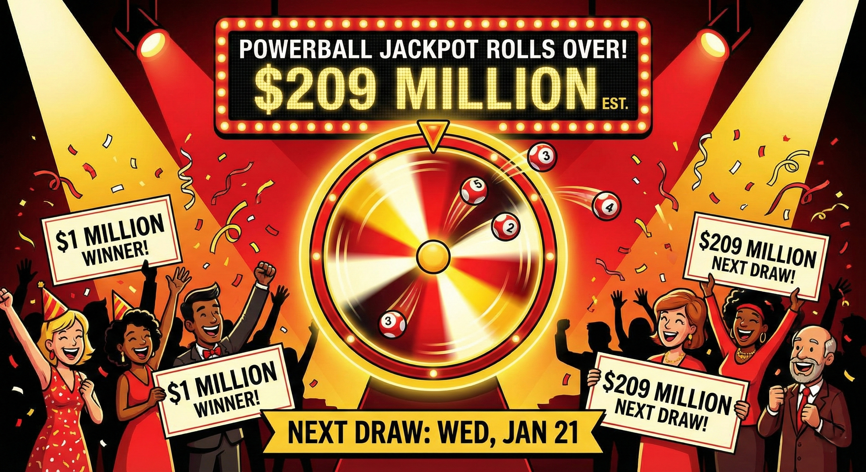 Powerball Jackpot Rolls Over to $209 Million