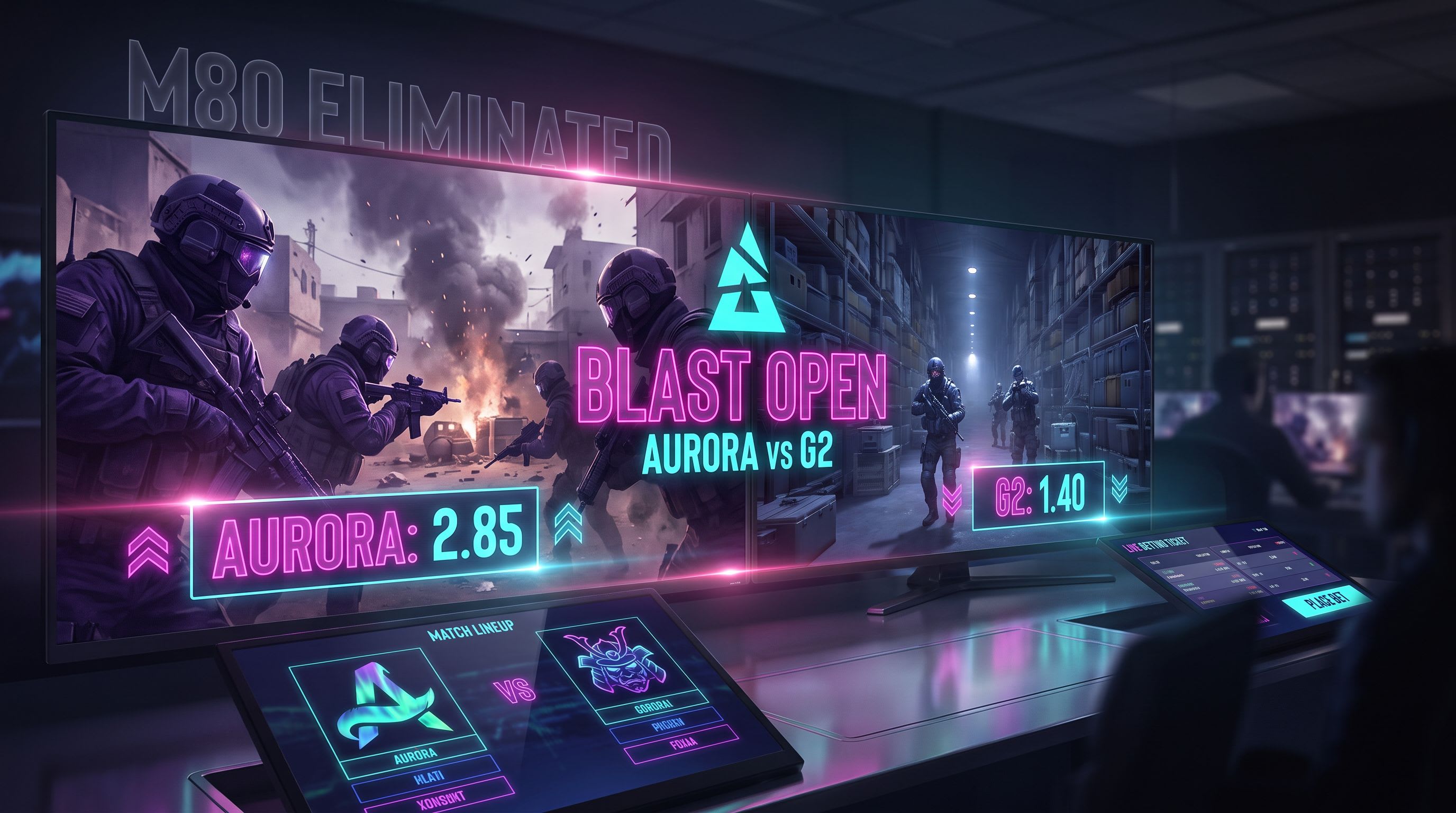 Aurora Eliminates M80 to Face G2 at BLAST Open
