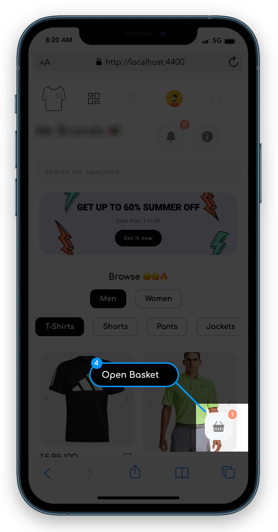 Bershka How to Open basket