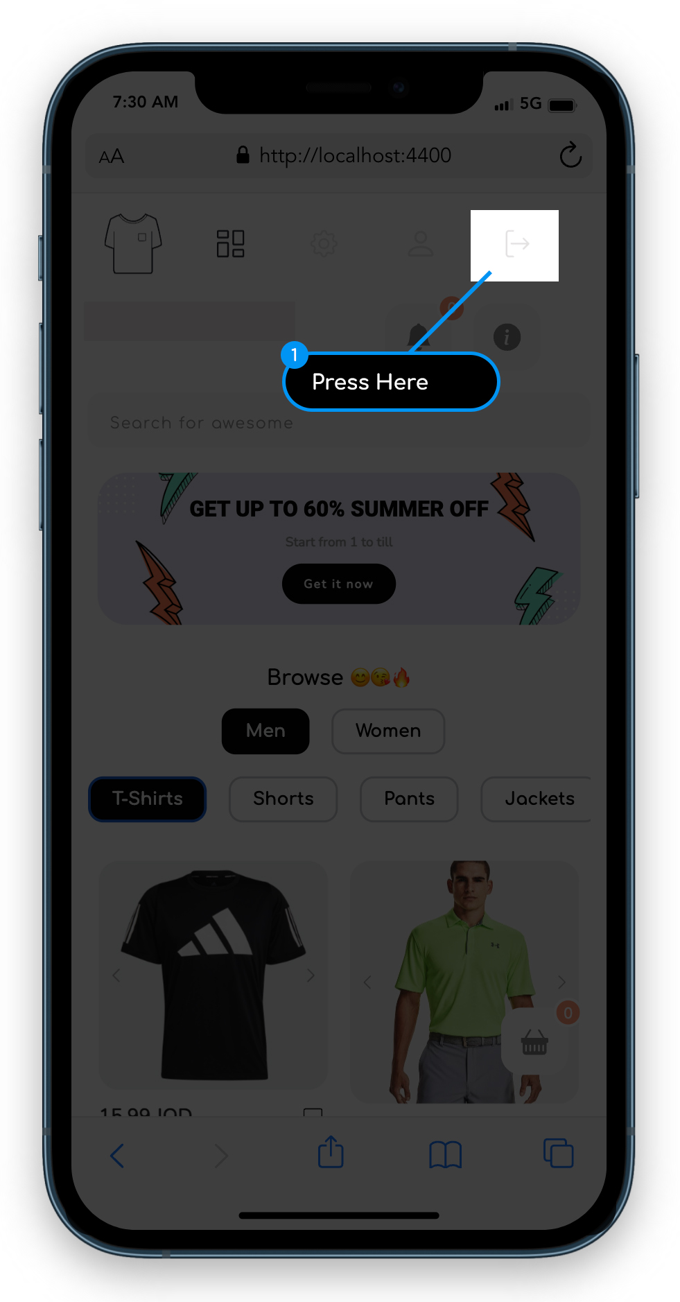 Bershka How to Go to login and register page