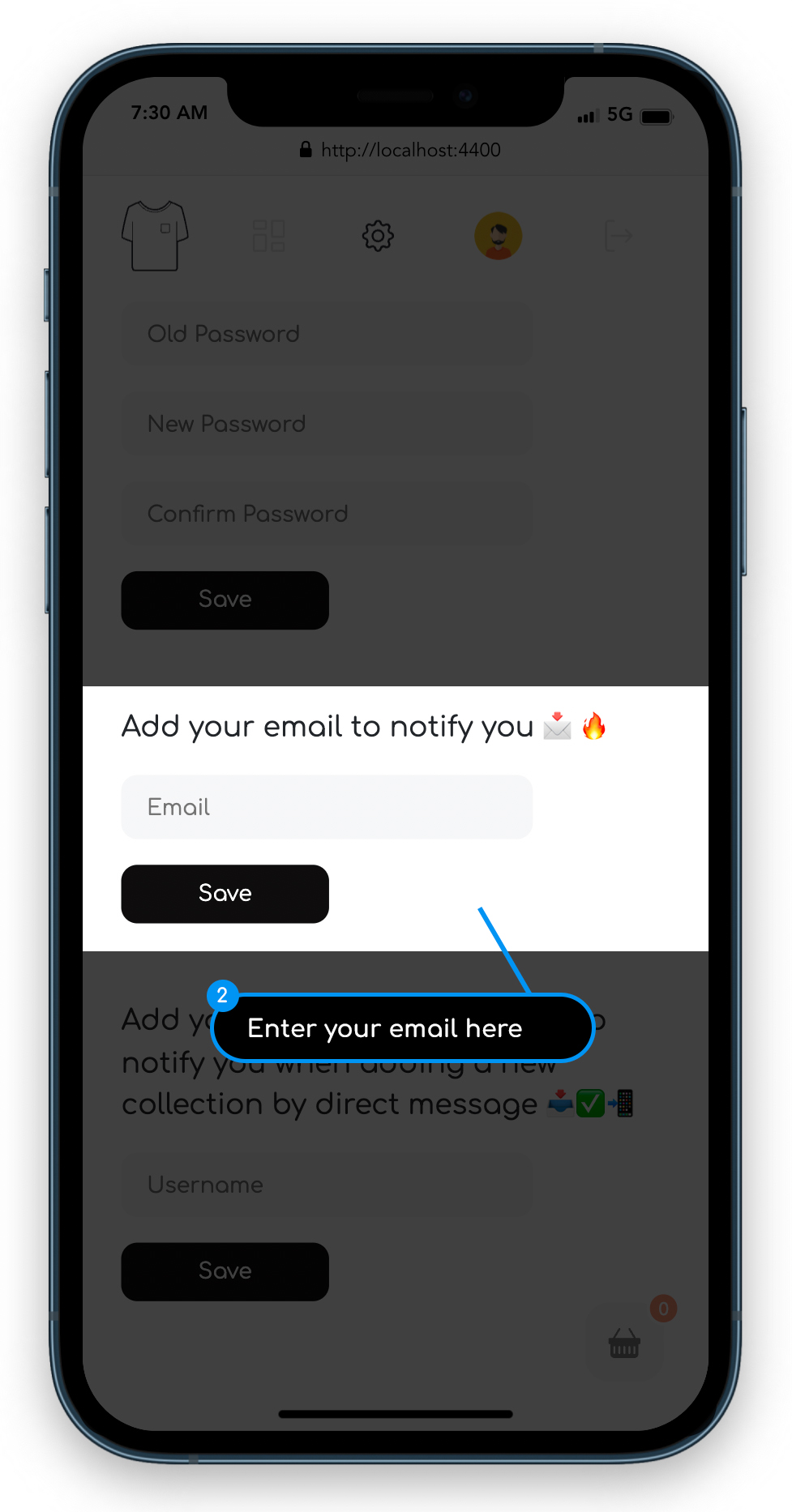 Bershka How to Fill your email in the input field