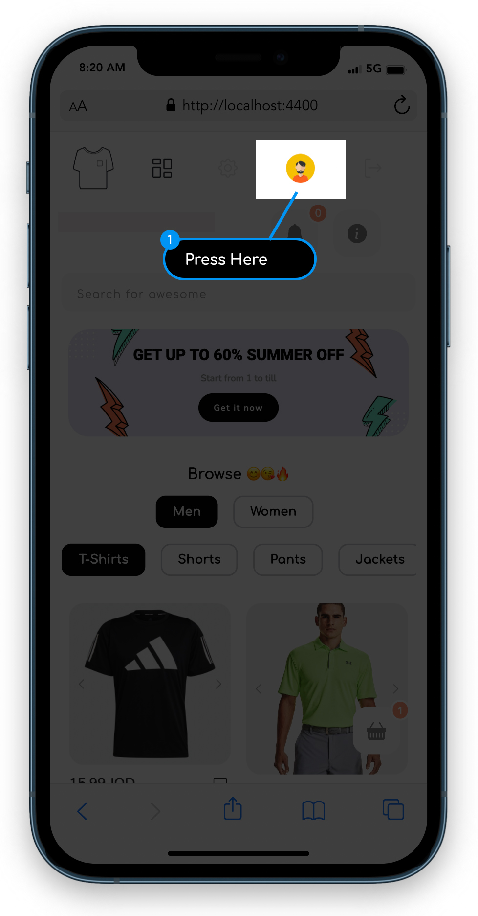 Bershka How to Go to your profile