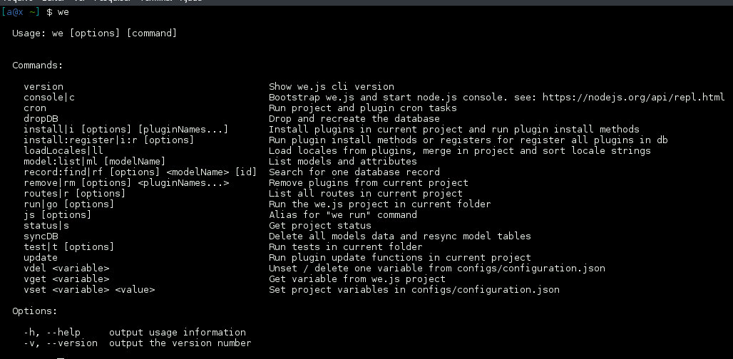 Text with We.js commands