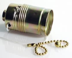 FATNING E 27 MESSING M. TREKKBRYTTER. KJEDE I MESS