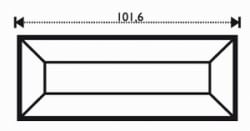 FASETT ISROSE RETT 3,81 cm x 10,16 cm