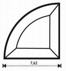 FASETT 1/4 SIRKEL 7,62 cm