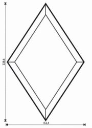 FASETT ROMBE 5,08 cm x 5,08 cm x 7,62 cm