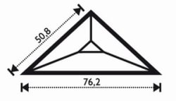 FASETT TRIANGEL 5,08 cm x 5,08 cm x 7,62 cm