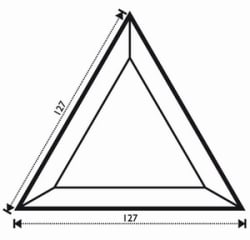 FASETT TRIANGEL 12,70 cm x 12,70 cm x 12,70 cm