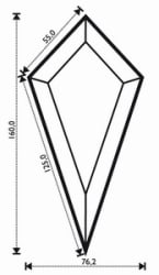 FASETT DRÅPE 7,62 cm x 16,09 cm