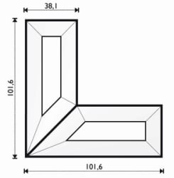 FASETT SPEIL HJØRNE 3,81 cm x 10,16 cm PAR