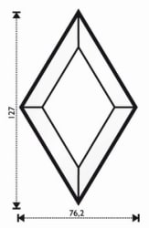 FASETT SPEIL ROMBE 7,62 cm x 12,70 cm