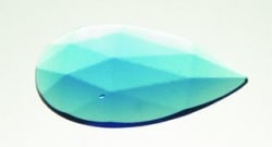 GLASS JUVEL TÅRE FASETTERT 40/24 AKVAMARIN