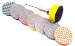 SLIPE POLER DIAMANT SKIVE SETT 8 STK  60-3000 GRIT