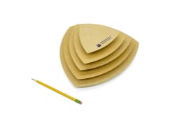 SPHERISKE TREKANTEDE PRESSFORM SETT I TRE