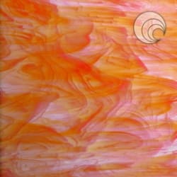 HVIT MED SKYER I ORANSJE  122x61CM