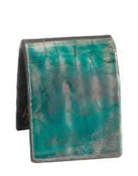 BLÅ GRØNN SILKEMATT RAKU  RØDLIG LUSTER EF.