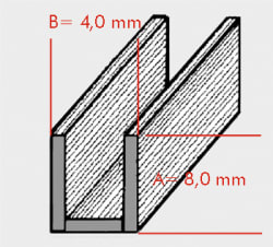 U-BLY FLAT 8x4 MM 2 M/STK. 50KG KASSE=CA. 140 STK.